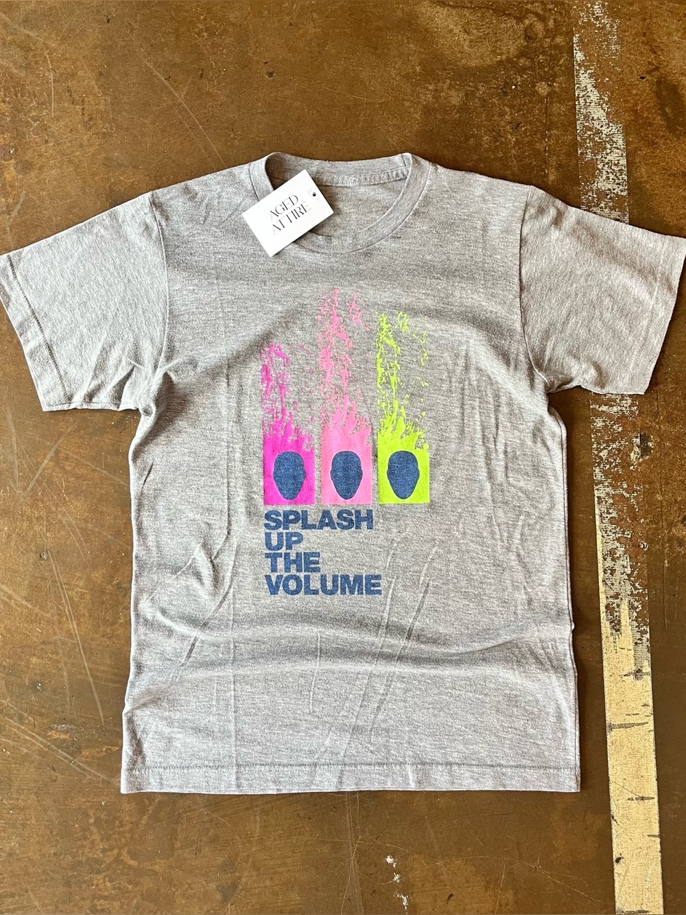 Blue Man Group Splash Up The Volume Gray Unisex Adult Tour T-Shirt Medium M Y2K